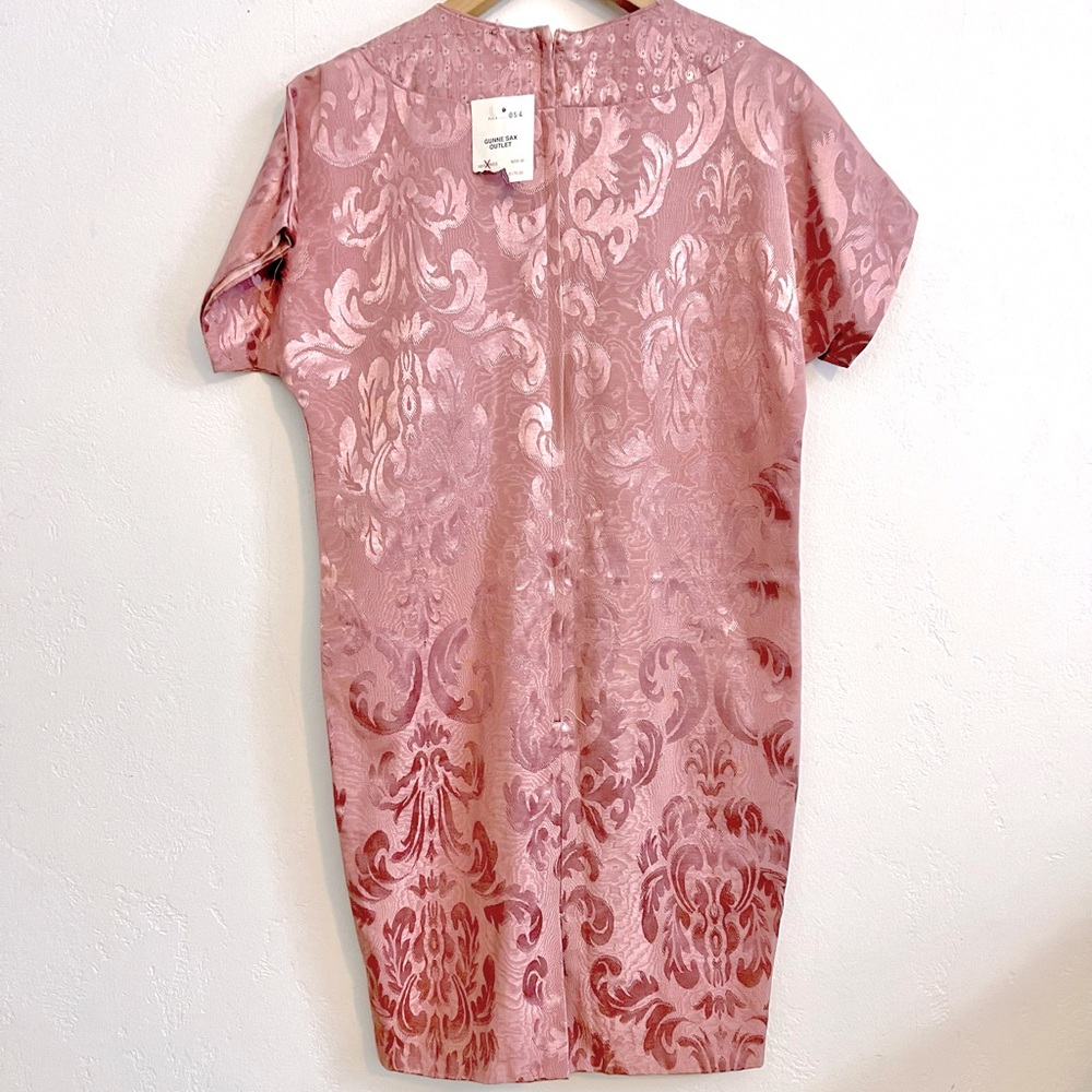Vintage NWT Gunne Sax Pink Victorian Art Deco Downton Abbey Sequin Shift Dress.